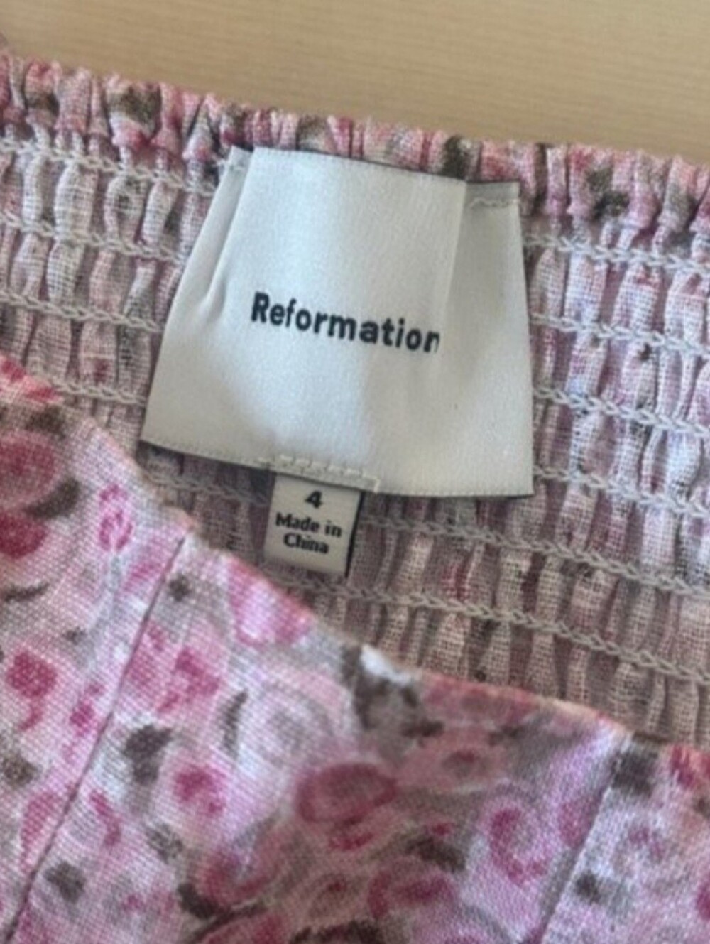 Reformation Hattie Linen Top in Rosin Pink Floral | size 4 -- Worn Once - Picture 10 of 10